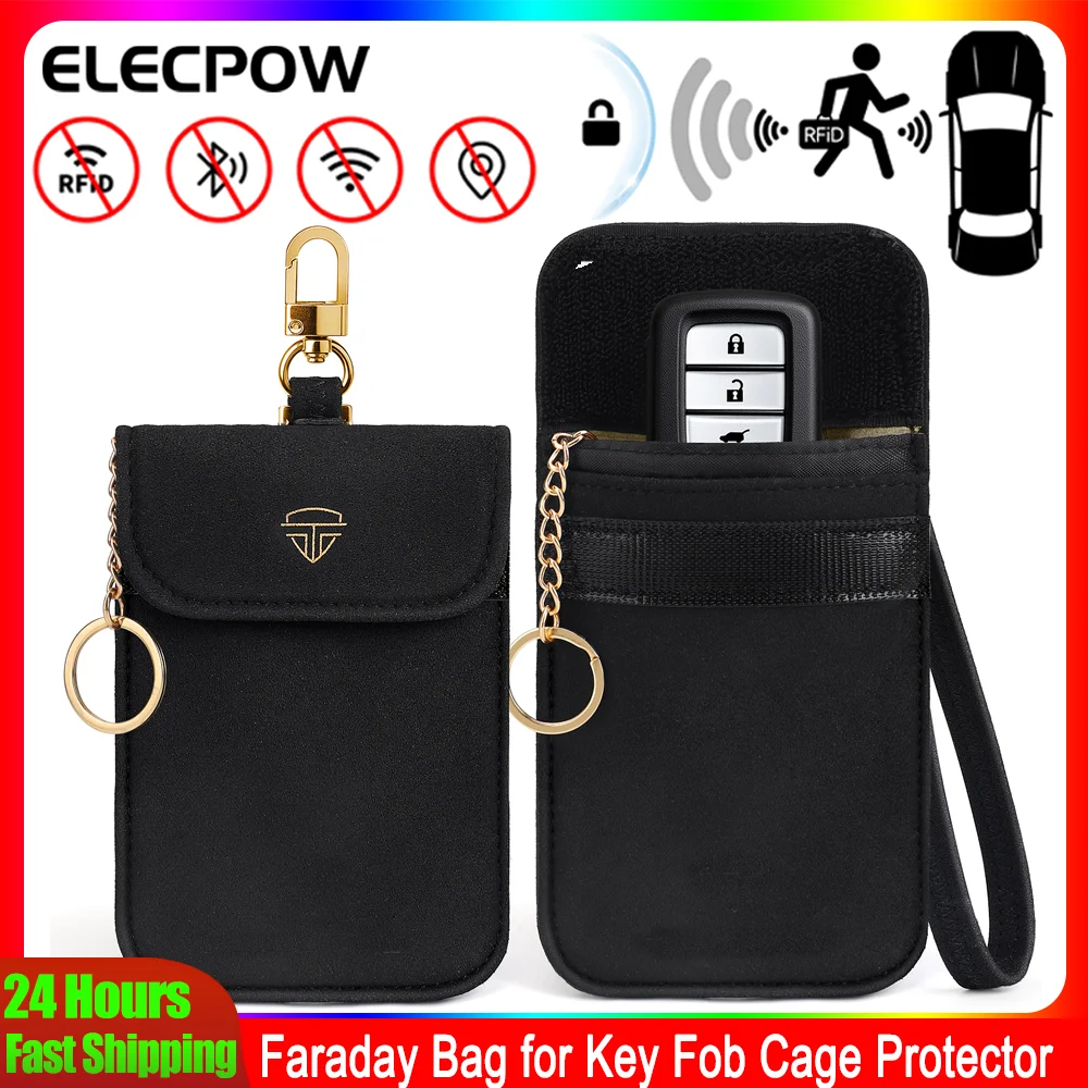 Key Holder Leather Pouch - Faraday-zakje voor autosleutels Auto RFID-signaalblokkering Faraday-tashouder