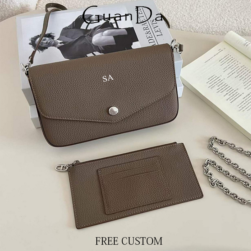 Luxury Bags Name For Women - Luxe vrouw echte lederen schoudertas aangepaste