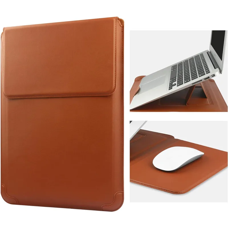 Laptop Bag Leather 15 - Draagbare lederen laptophoes tas voor Macbook