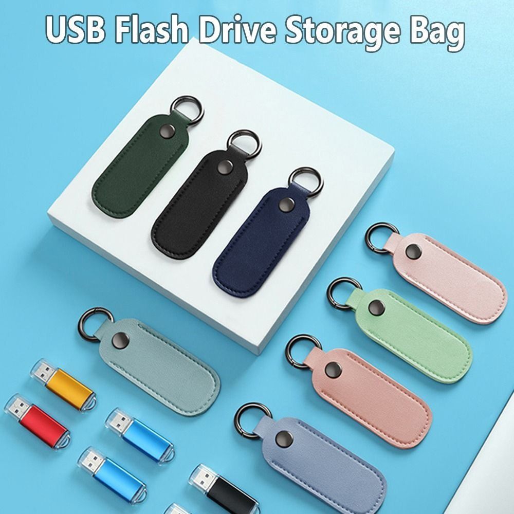 Key Holder Leather Pouch - 8 Kleuren U Disk Pouch Sleutelhanger