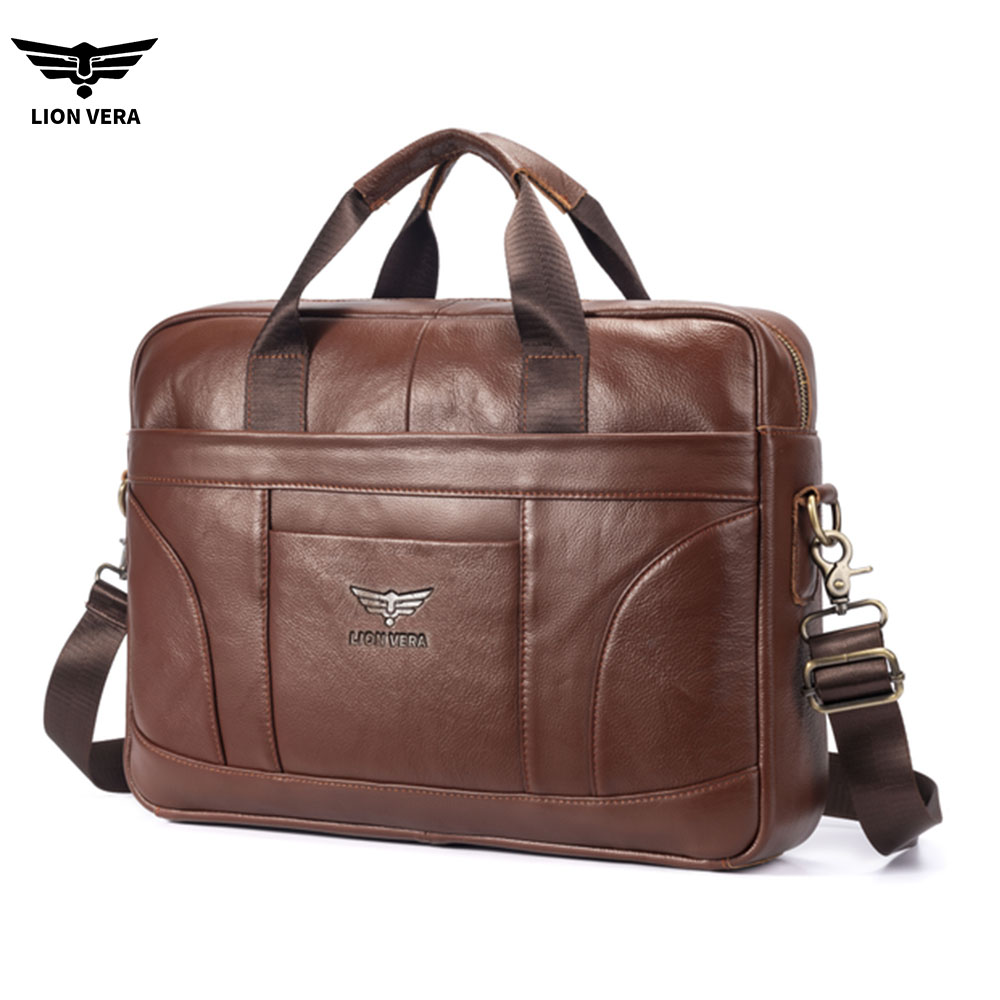 Laptop Bag Leather 15 - LION VERA Echt lederen zakelijke aktetassen