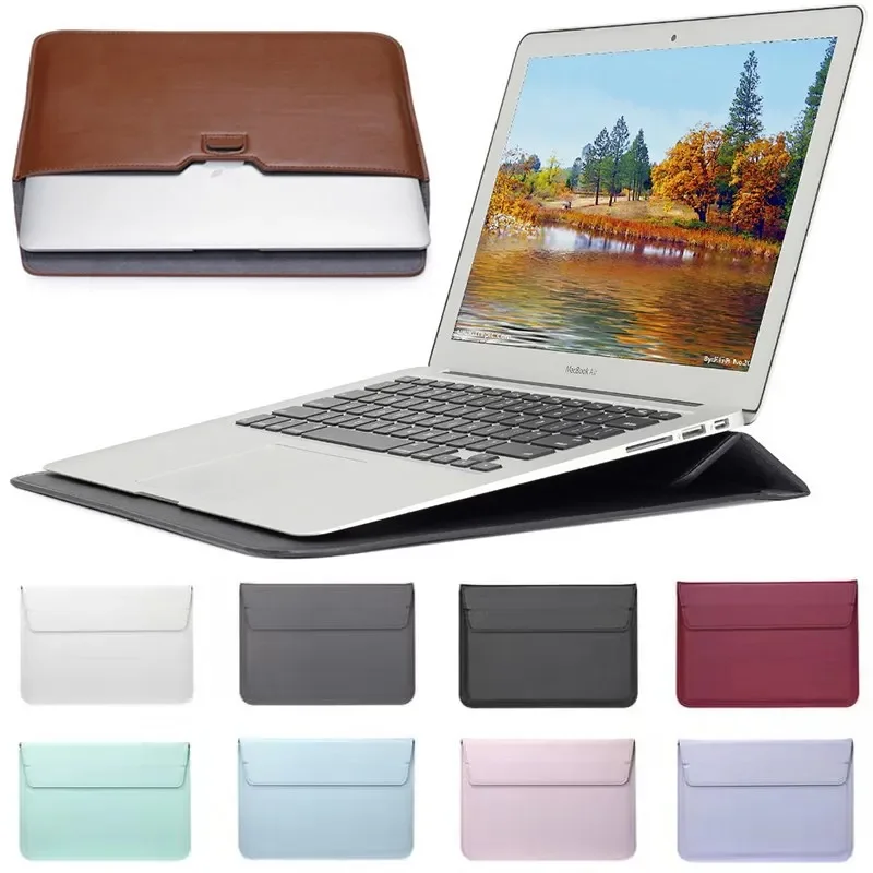 Laptop Bag Leather 15 - PU Leer met Standaard Laptop Notebook