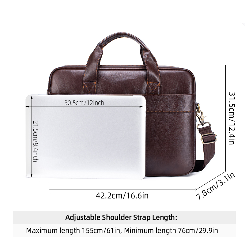 Echt lederen herenaktentas Zac - Luxury Bags For School recensie en prijs