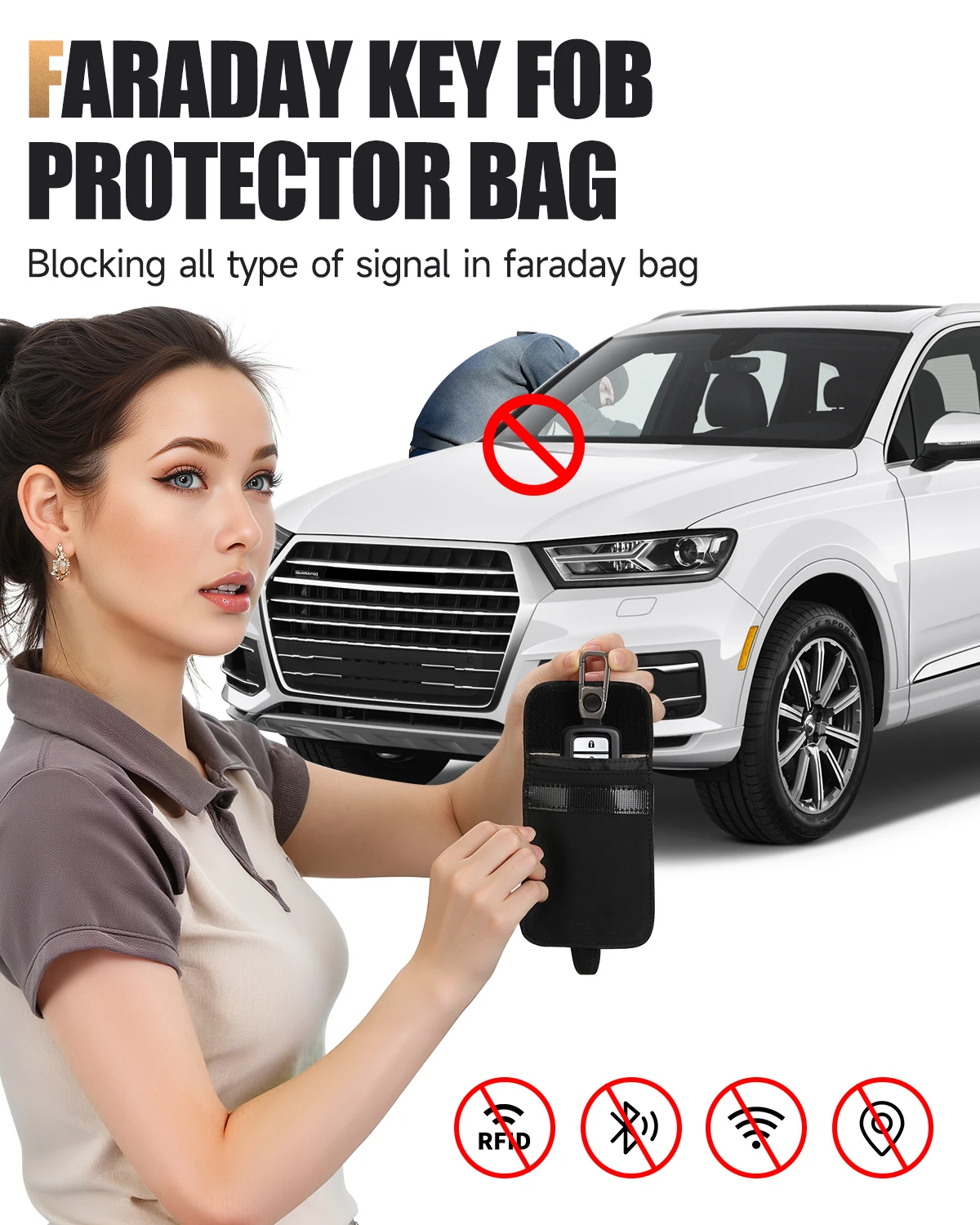 Faraday-zakje voor autosleutel - Key Holder Leather Pouch recensie en prijs