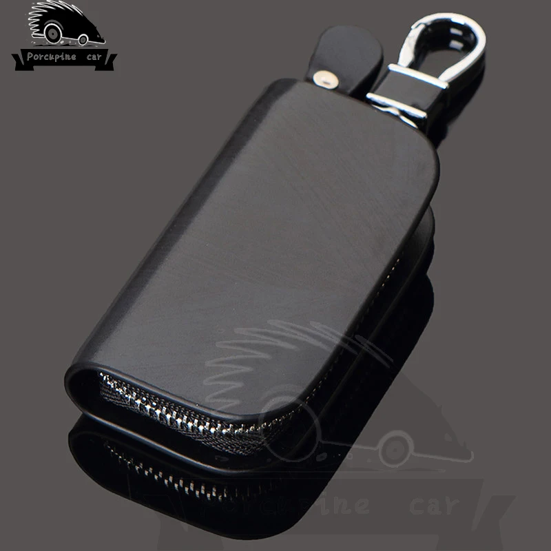 Houtnerf lederen autosleutelho - Key Holder Leather Pouch recensie en prijs